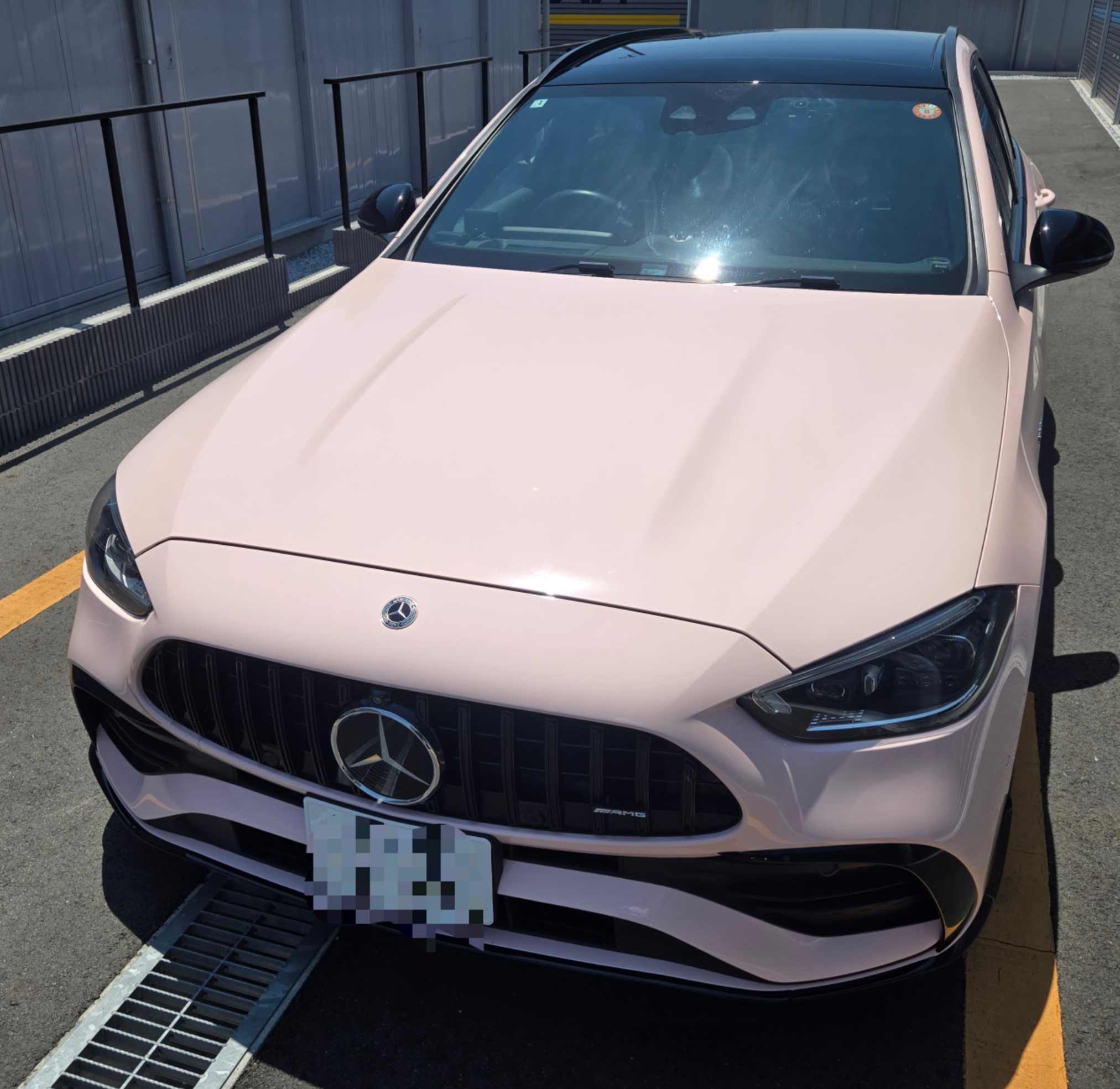 Mercedes-AMG C43 ステーションワゴン フルボディ シェルピンク カーラッピング 完成 KO-GLOSS STUDIO 木更津